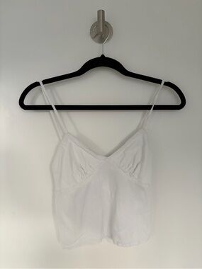 Subdued White Linen Cami — S, Made in Italy
